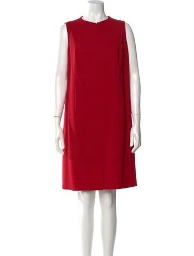 Pre-owned Akris Wool Knee-length Dress In Red