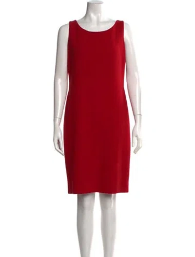 Pre-owned Akris Wool Knee-length Dress In Red
