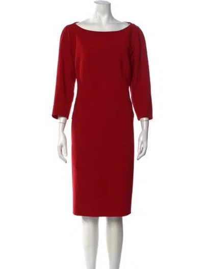 Pre-owned Akris Wool Knee-length Dress In Red