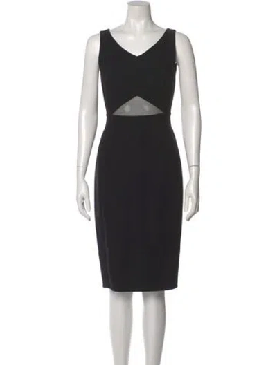 Pre-owned Akris Wool Knee-length Dress W/ Tags In Black