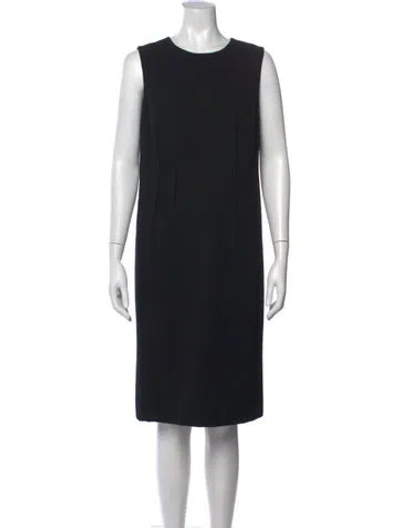 Pre-owned Akris Wool Knee-length Dress W/ Tags In Black