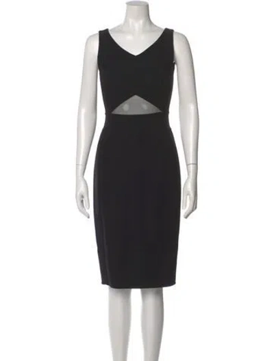 Pre-owned Akris Wool Knee-length Dress W/ Tags In Black