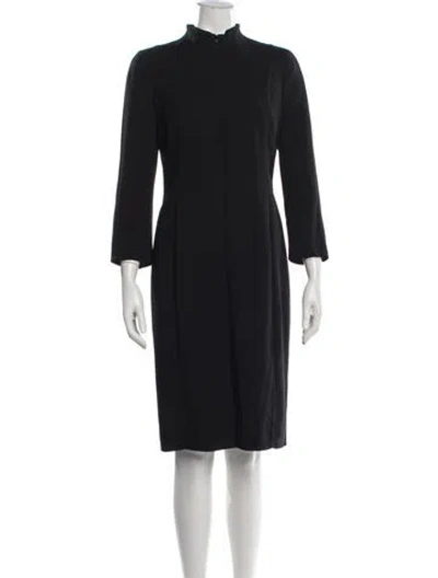 Pre-owned Akris Wool Knee-length Dress W/ Tags In Blue