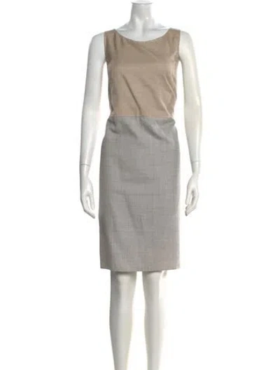 Pre-owned Akris Wool Knee-length Dress W/ Tags In Grey