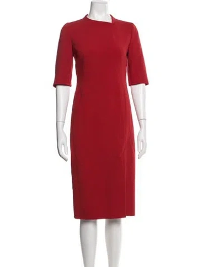 Pre-owned Akris Wool Knee-length Dress W/ Tags In Red