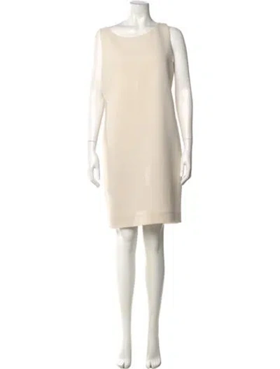 Pre-owned Akris Wool Knee-length Dress In White