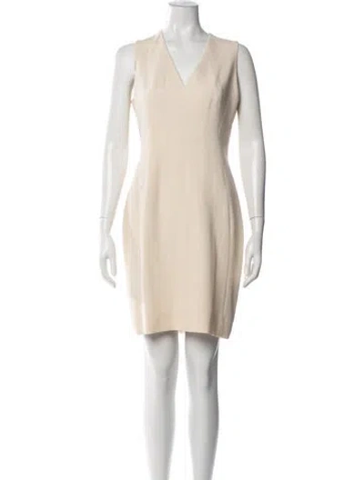 Pre-owned Akris Wool Knee-length Dress In Yellow