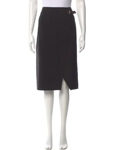 Pre-owned Akris Wool Knee-length Skirt In Black