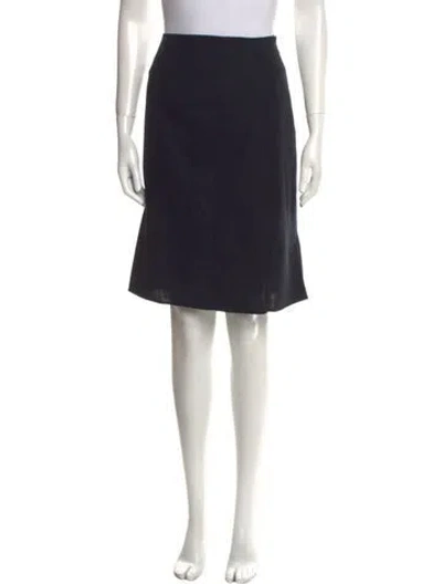 Pre-owned Akris Wool Knee-length Skirt In Black