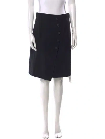 Pre-owned Akris Wool Knee-length Skirt In Black