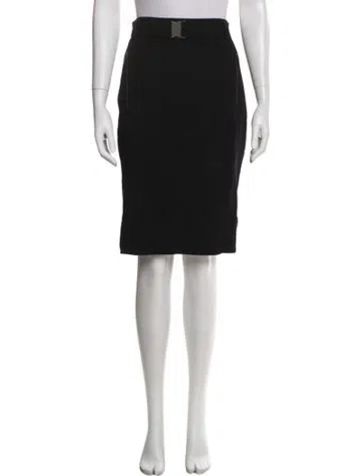 Pre-owned Akris Wool Knee-length Skirt In Black