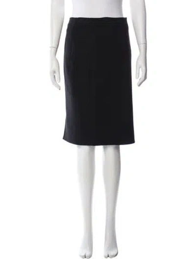 Pre-owned Akris Wool Knee-length Skirt In Black