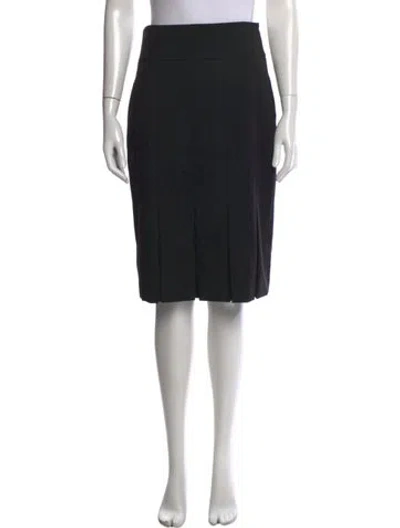 Pre-owned Akris Wool Knee-length Skirt In Black