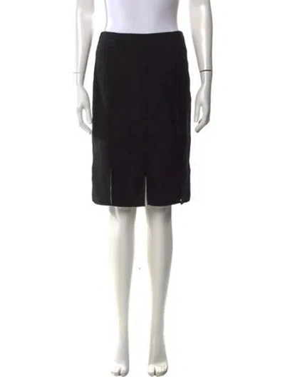 Pre-owned Akris Wool Knee-length Skirt In Black