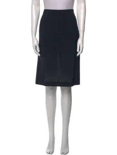 Pre-owned Akris Wool Knee-length Skirt In Blue