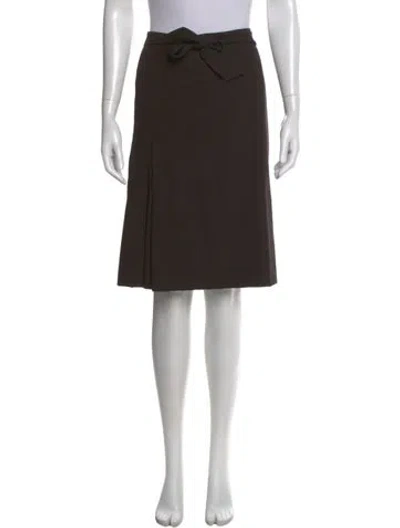Pre-owned Akris Wool Knee-length Skirt In Brown