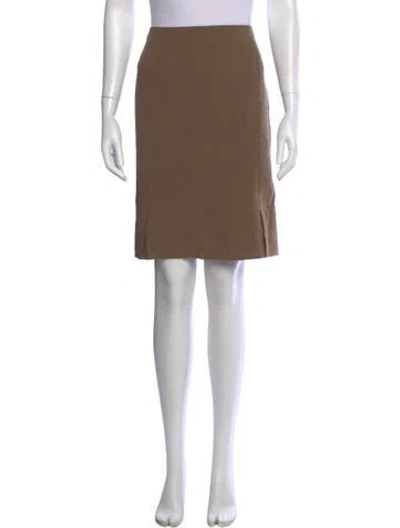 Pre-owned Akris Wool Knee-length Skirt In Brown