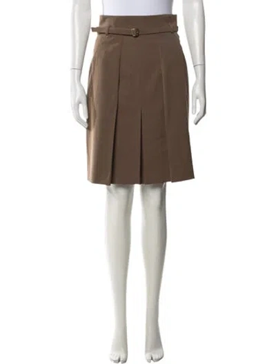 Pre-owned Akris Wool Knee-length Skirt In Brown