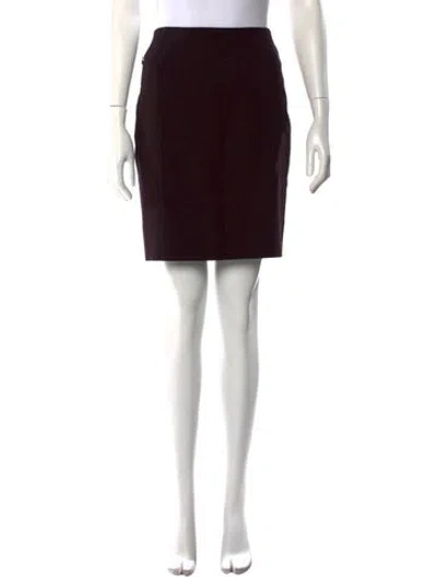 Pre-owned Akris Wool Knee-length Skirt In Burgundy