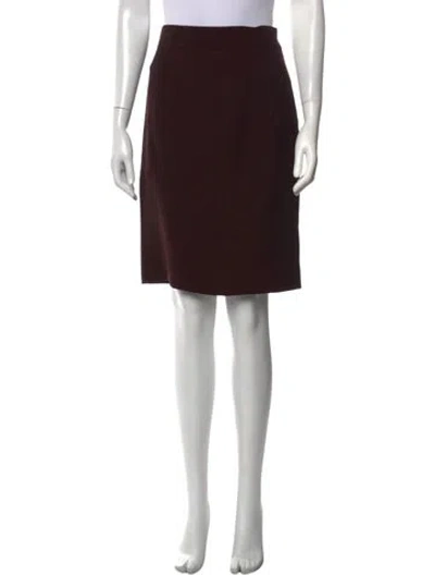 Pre-owned Akris Wool Knee-length Skirt In Burgundy