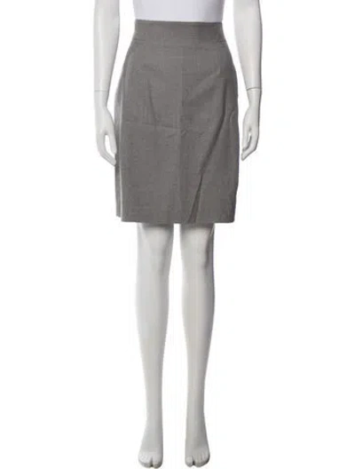 Pre-owned Akris Wool Knee-length Skirt In Gray