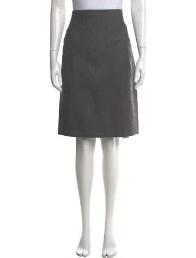Pre-owned Akris Wool Knee-length Skirt In Gray