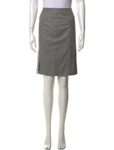 Pre-owned Akris Wool Knee-length Skirt In Grey