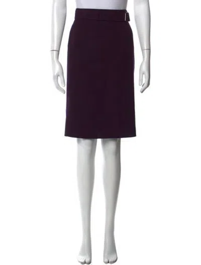 Pre-owned Akris Wool Knee-length Skirt In Purple