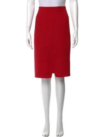 Pre-owned Akris Wool Knee-length Skirt In Red