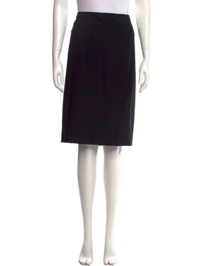 Pre-owned Akris Wool Knee-length Skirt W/ Tags In Black