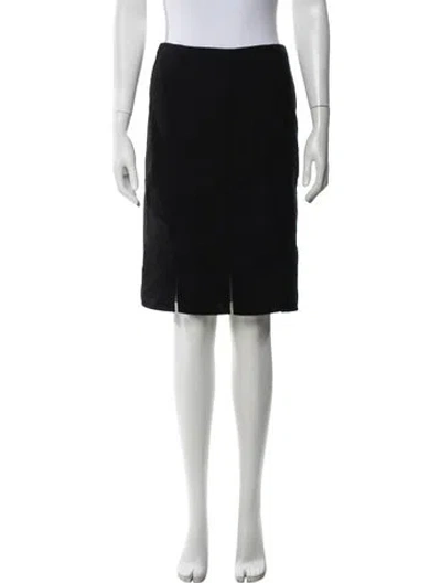 Pre-owned Akris Wool Knee-length Skirt W/ Tags In Black