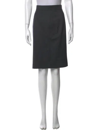 Pre-owned Akris Wool Knee-length Skirt W/ Tags In Blue