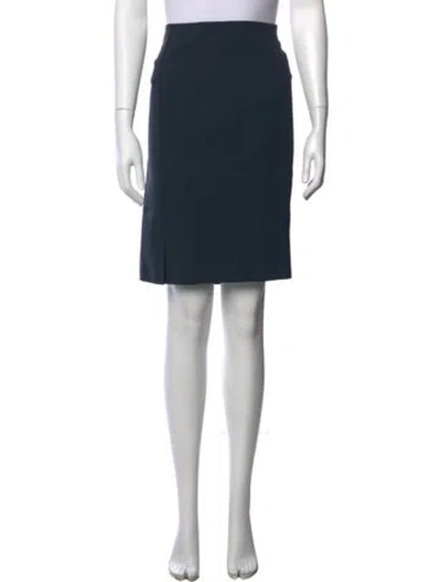 Pre-owned Akris Wool Knee-length Skirt W/ Tags In Blue
