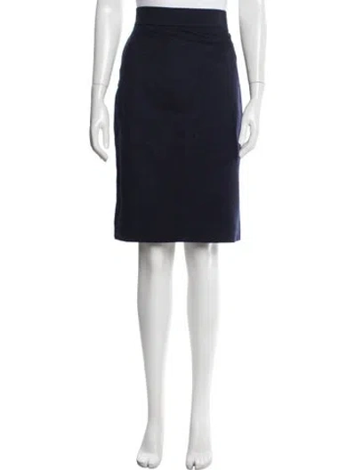 Pre-owned Akris Wool Knee-length Skirt W/ Tags In Blue