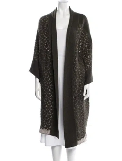 Pre-owned Akris Wool Lace Pattern Sweater In Green