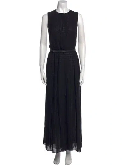Pre-owned Akris Wool Long Dress In Black