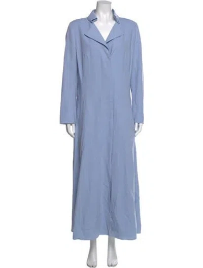 Pre-owned Akris Wool Long Dress In Blue