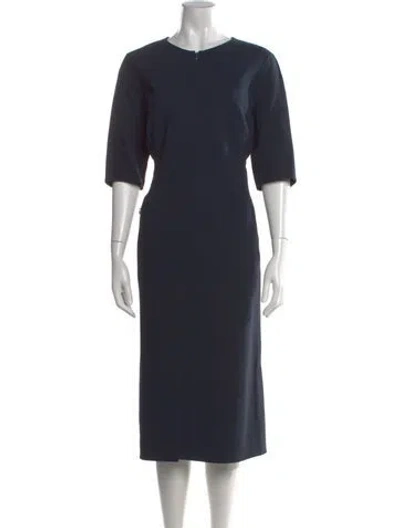 Pre-owned Akris Wool Long Dress In Blue