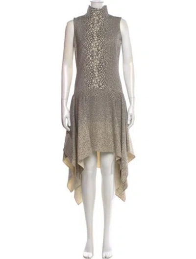 Pre-owned Akris Wool Long Dress In Gray