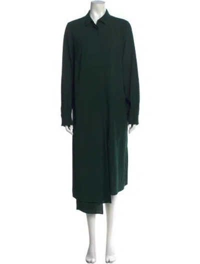 Pre-owned Akris Wool Long Dress In Green