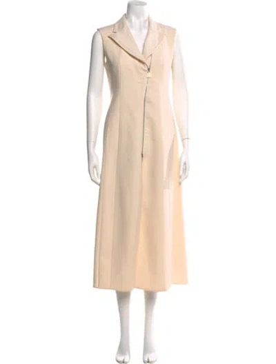 Pre-owned Akris Wool Long Dress In Neutral