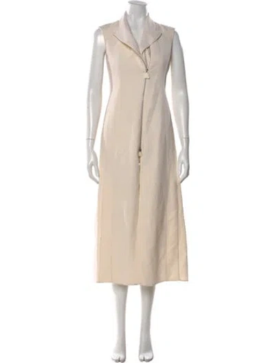 Pre-owned Akris Wool Long Dress In Neutral
