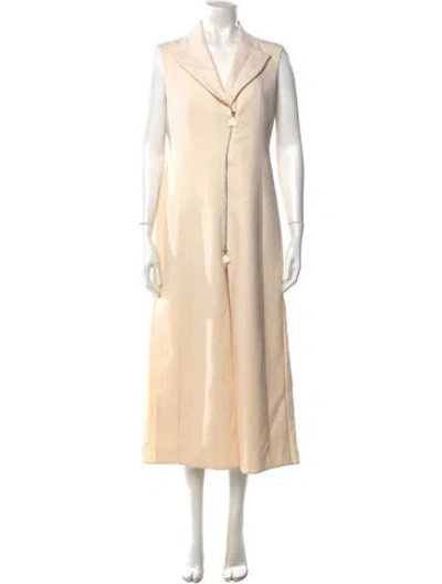 Pre-owned Akris Wool Long Dress In Neutral