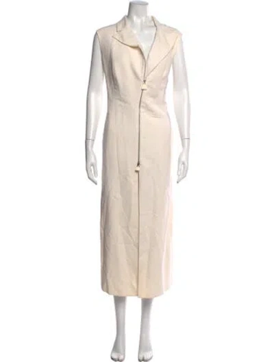 Pre-owned Akris Wool Long Dress In Neutrals
