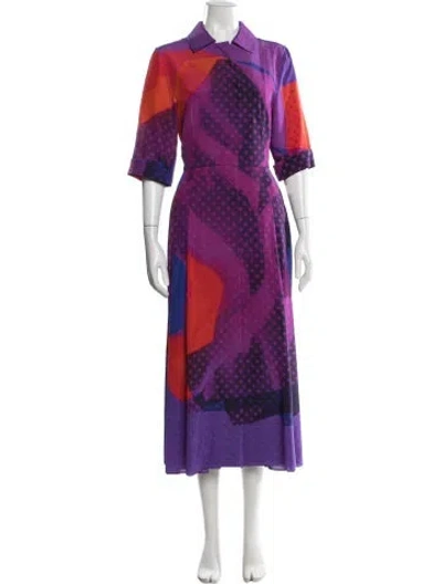 Pre-owned Akris Wool Long Dress In Purple