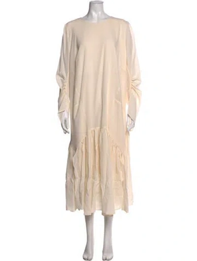Pre-owned Akris Wool Long Dress W/ Tags In Neutral