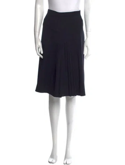 Pre-owned Akris Wool Long Skirt In Black