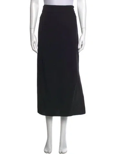 Pre-owned Akris Wool Long Skirt In Black