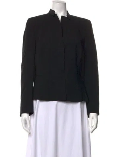Pre-owned Akris Wool Long Sleeve Top In Black