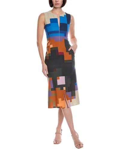 Akris Wool Midi Dress In Blue